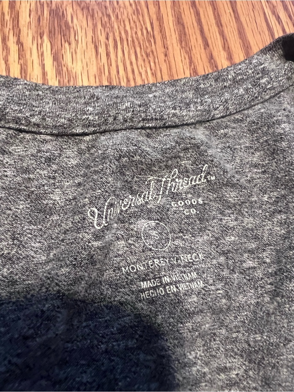 Women’s Short Sleeve Heather Charcoal V-Neck Tee - Picture 2 of 3